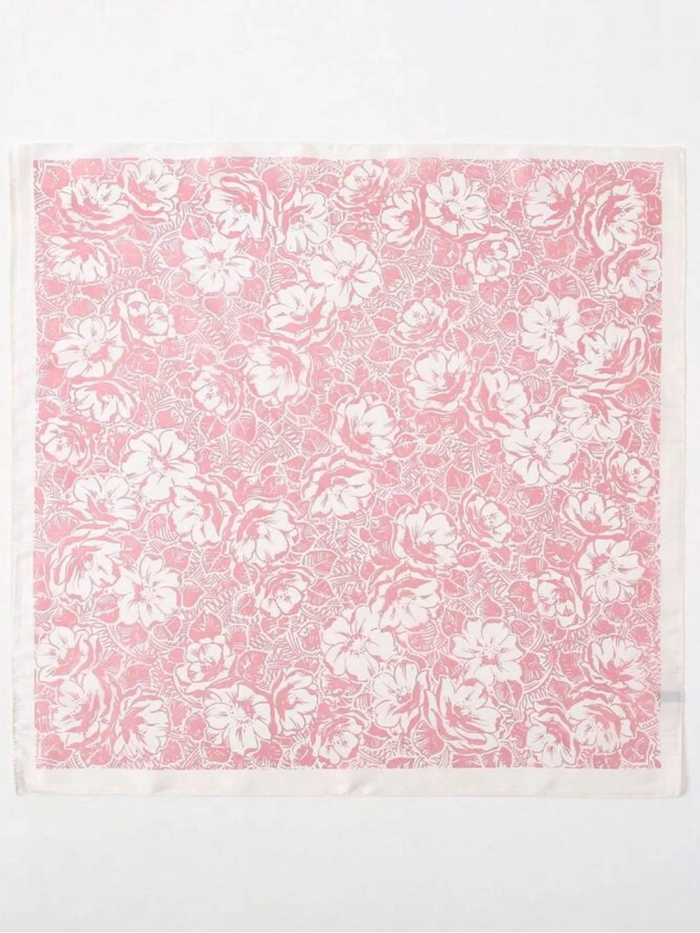 Pink & White Floral Neck Scarf - Women's Accessory 27.5”
